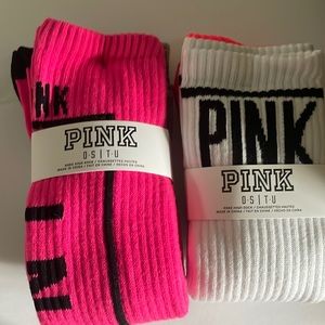 Pink brand knee-high socks
